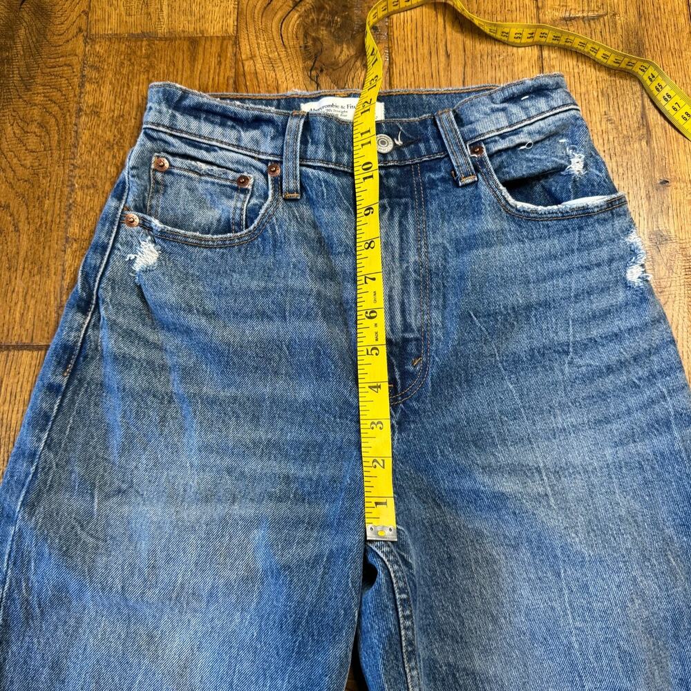 Abercrombie Fitch Jeans Sz 25/0 Med Wash 90s Straight Ultra High Rise Curve Love - Picture 4 of 7